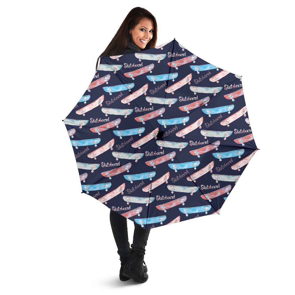 Skateboard Print Pattern Automatic Foldable Umbrella-grizzshop