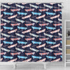 Skateboard Print Pattern Bathroom Shower Curtain-grizzshop