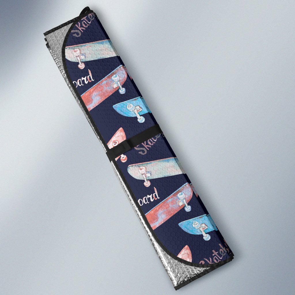 Skateboard Print Pattern Car Sun Shade-grizzshop