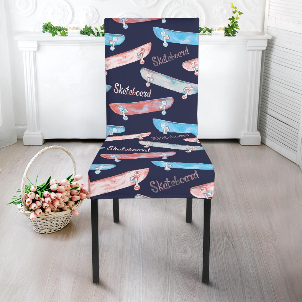 Skateboard Print Pattern Chair Cover-grizzshop