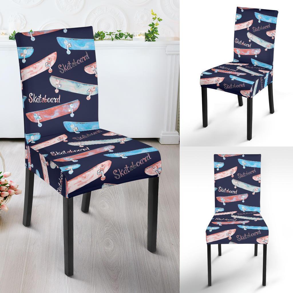 Skateboard Print Pattern Chair Cover-grizzshop