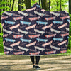 Skateboard Print Pattern Hooded Blanket-grizzshop