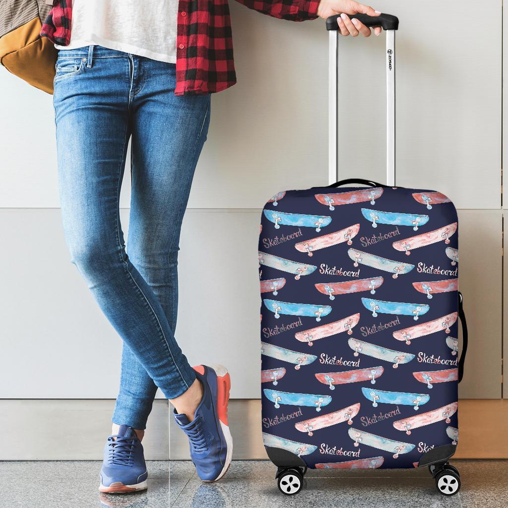 Skateboard Print Pattern Luggage Cover Protector-grizzshop