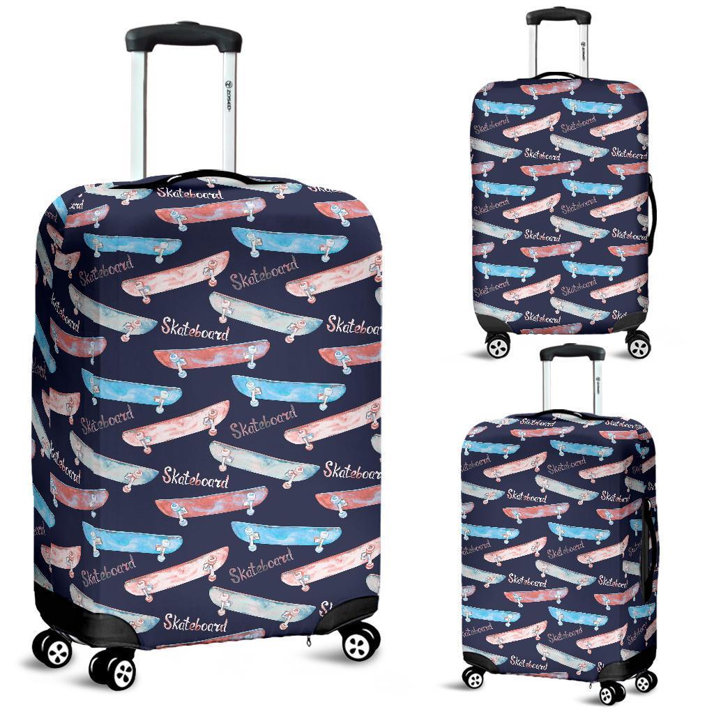 Skateboard Print Pattern Luggage Cover Protector-grizzshop