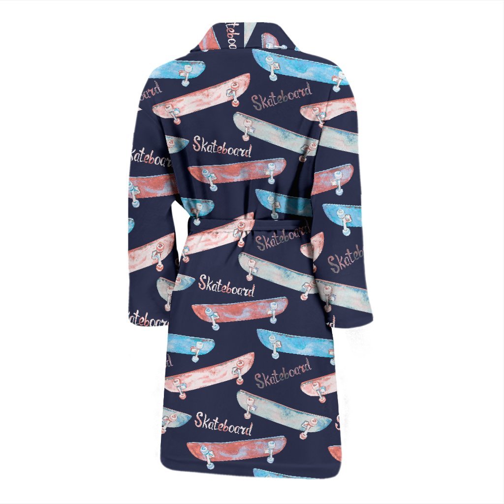 Skateboard Print Pattern Men Long Robe-grizzshop