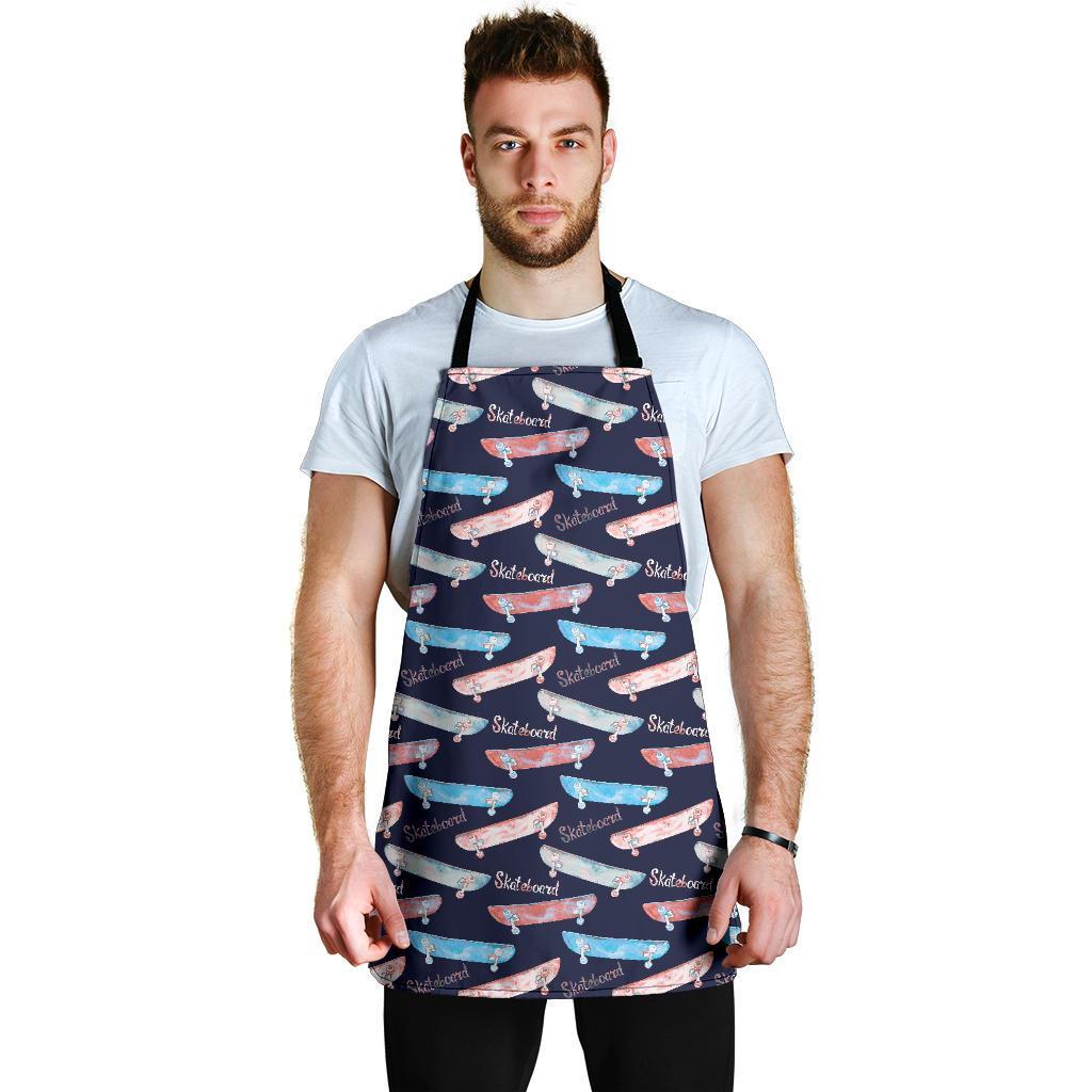 Skateboard Print Pattern Men's Apron-grizzshop