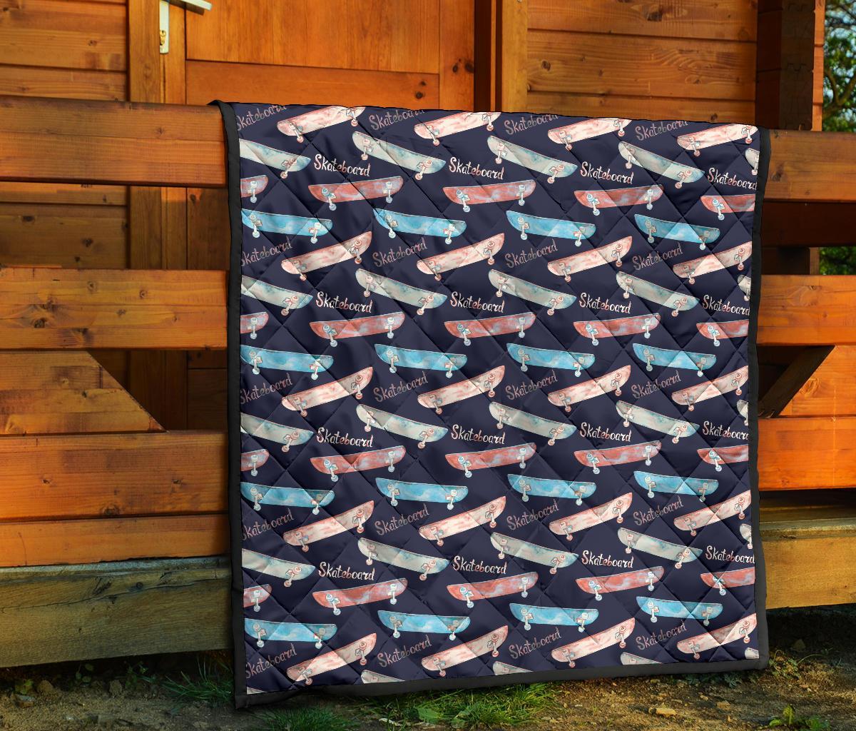 Skateboard Print Pattern Quilt-grizzshop