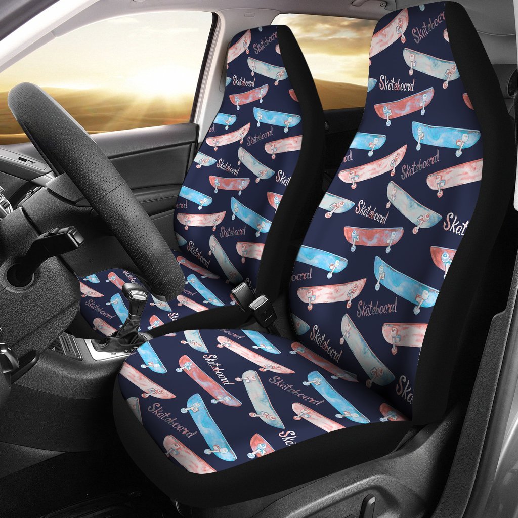 Skateboard Print Pattern Universal Fit Car Seat Covers-grizzshop