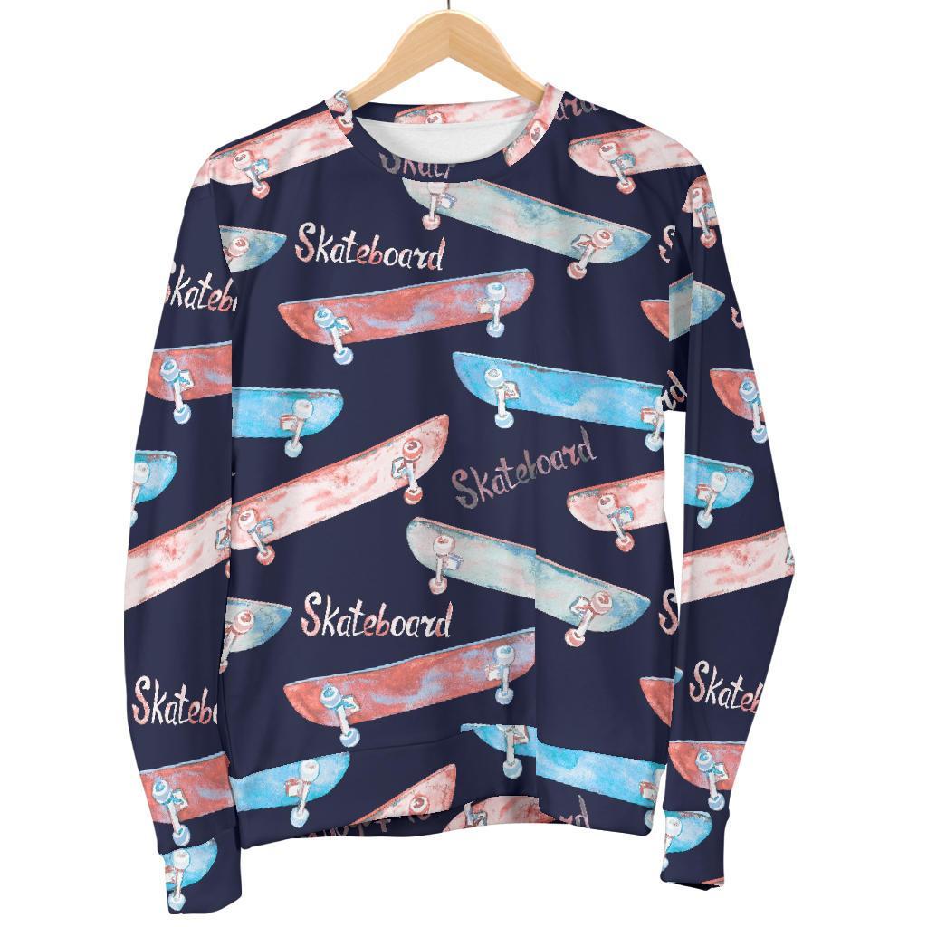 Skateboard Print Pattern Women's Sweatshirt-grizzshop