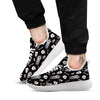 Skeleton And Tomb Print Pattern White Athletic Shoes-grizzshop