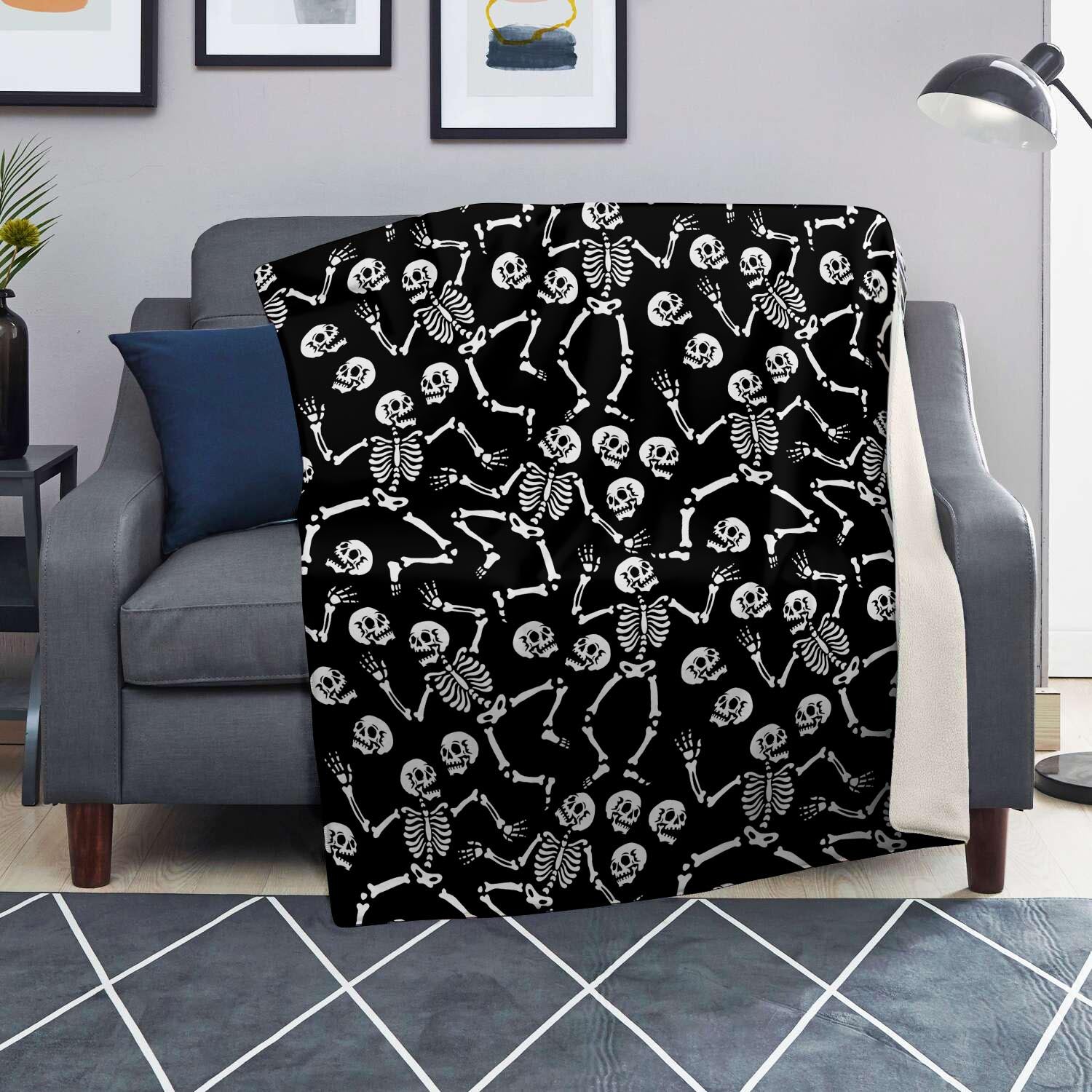 Skeleton Dancing Halloween Blanket-grizzshop