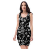 Skeleton Dancing Halloween Bodycon Dress-grizzshop