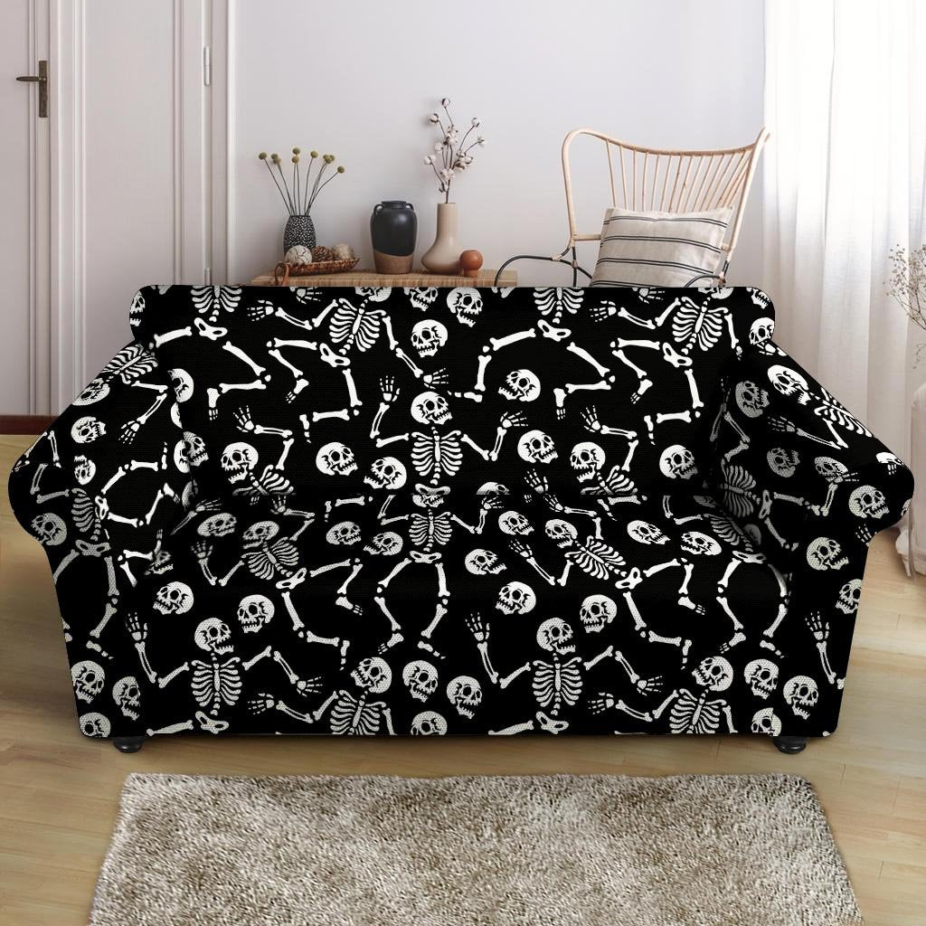 Skeleton Dancing Halloween Loveseat Cover-grizzshop