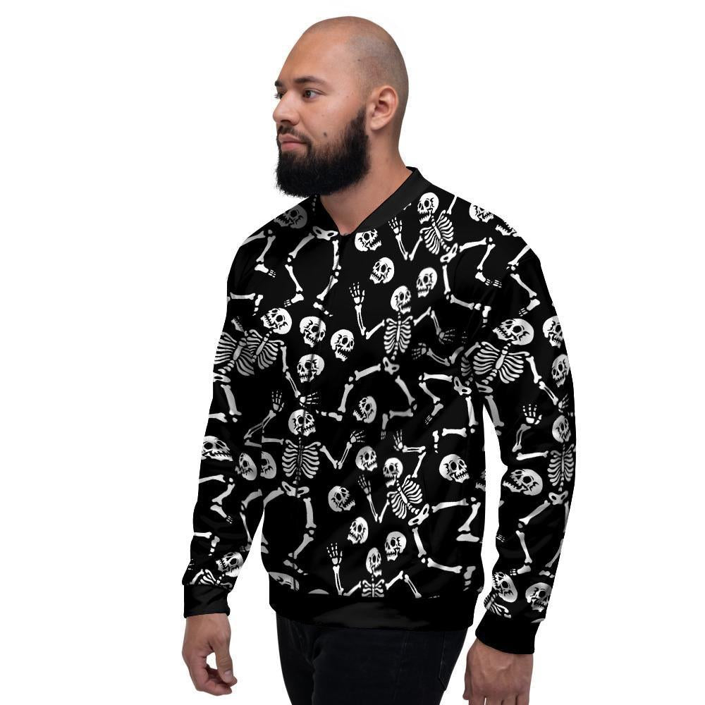 Skeleton Dancing Halloween Men's Bomber Jacket-grizzshop