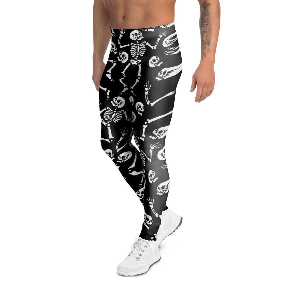 Skeleton Dancing Halloween Men's Leggings-grizzshop