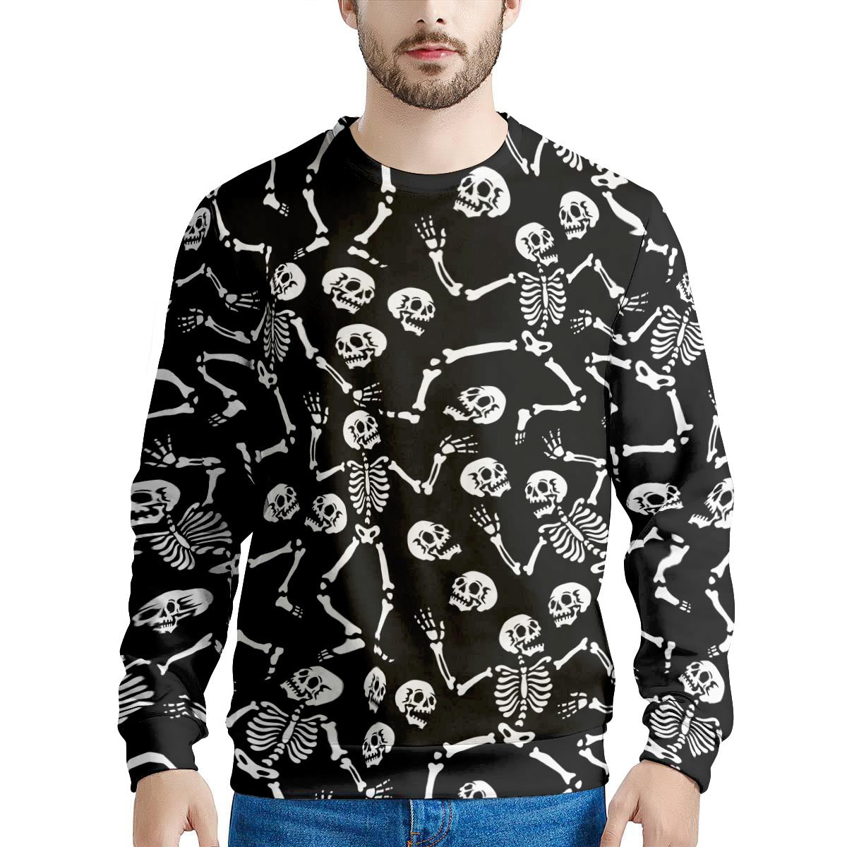 Skeleton Dancing Halloween Men's Sweatshirt-grizzshop