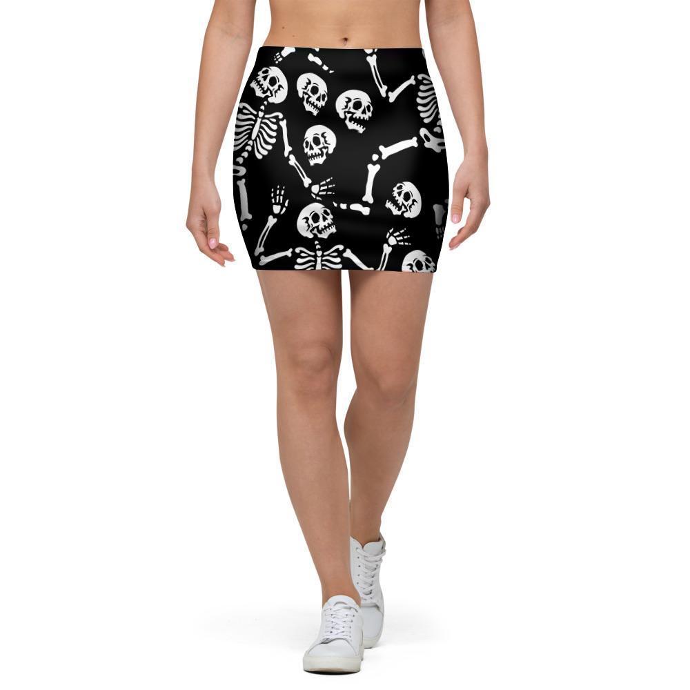 Skeleton Dancing Halloween Mini Skirt-grizzshop