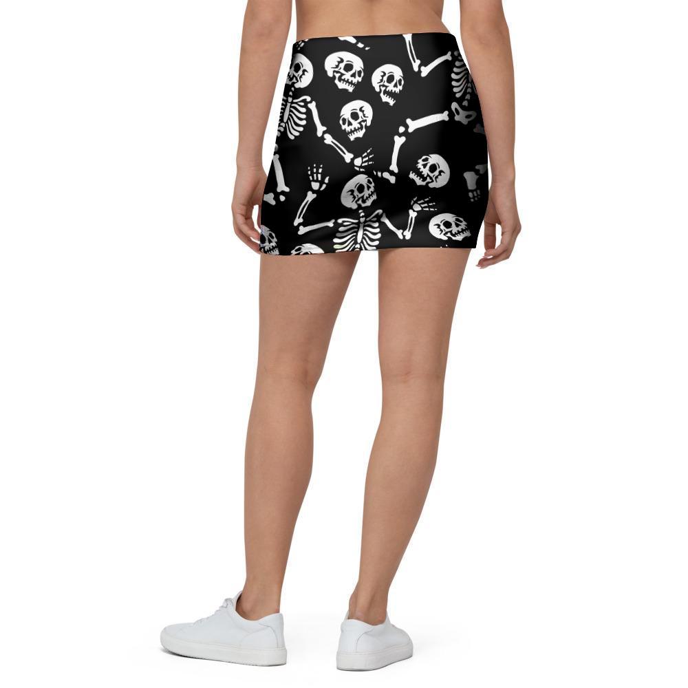 Skeleton Dancing Halloween Mini Skirt-grizzshop