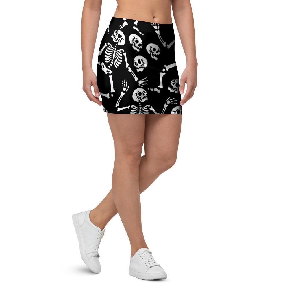 Skeleton Dancing Halloween Mini Skirt-grizzshop