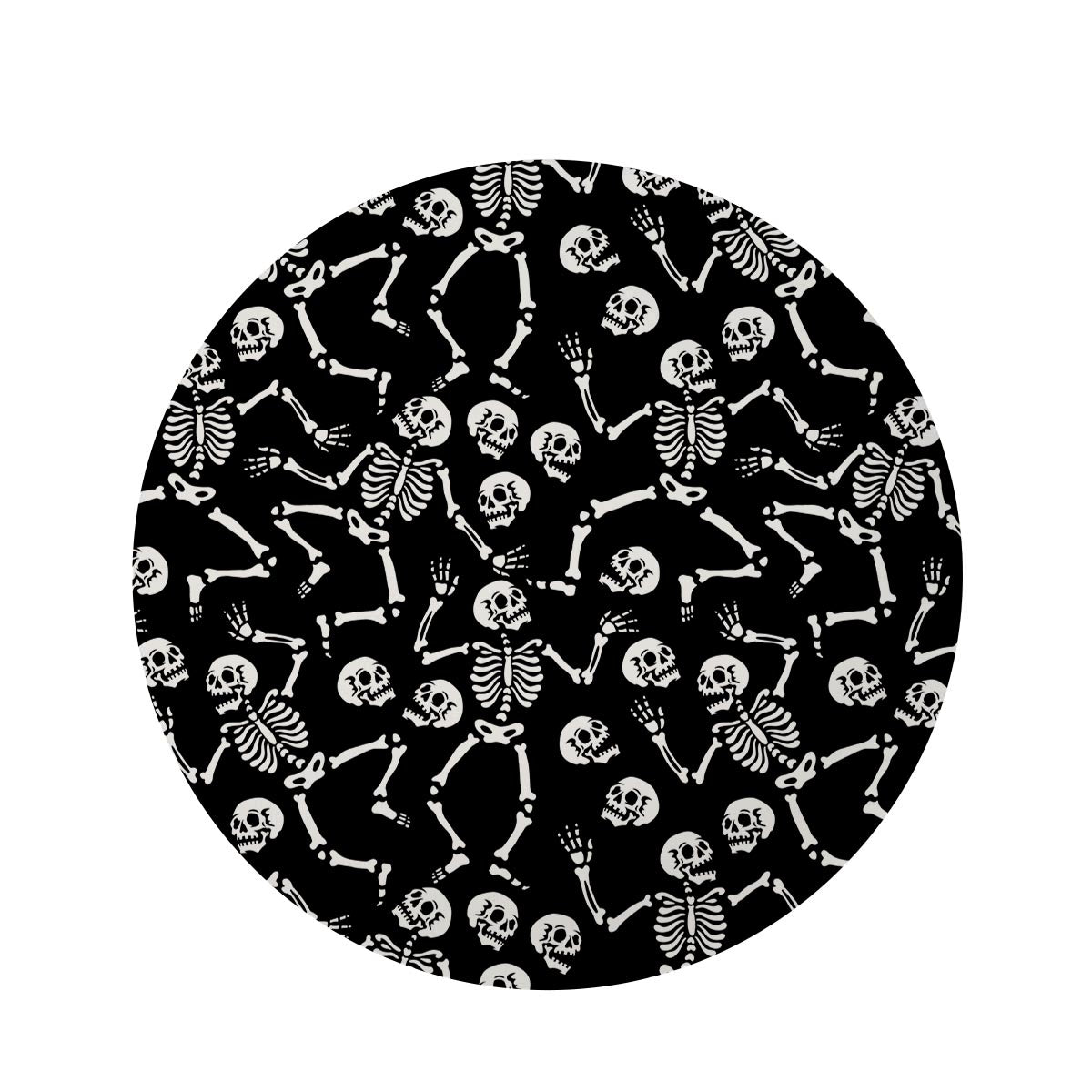 Skeleton Dancing Halloween Round Rug-grizzshop