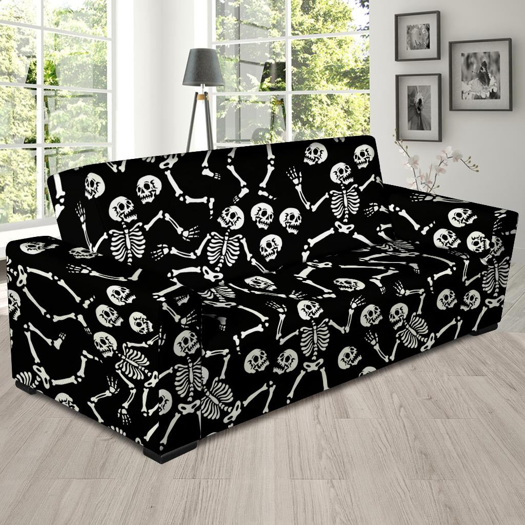 Skeleton Dancing Halloween Sofa Cover-grizzshop