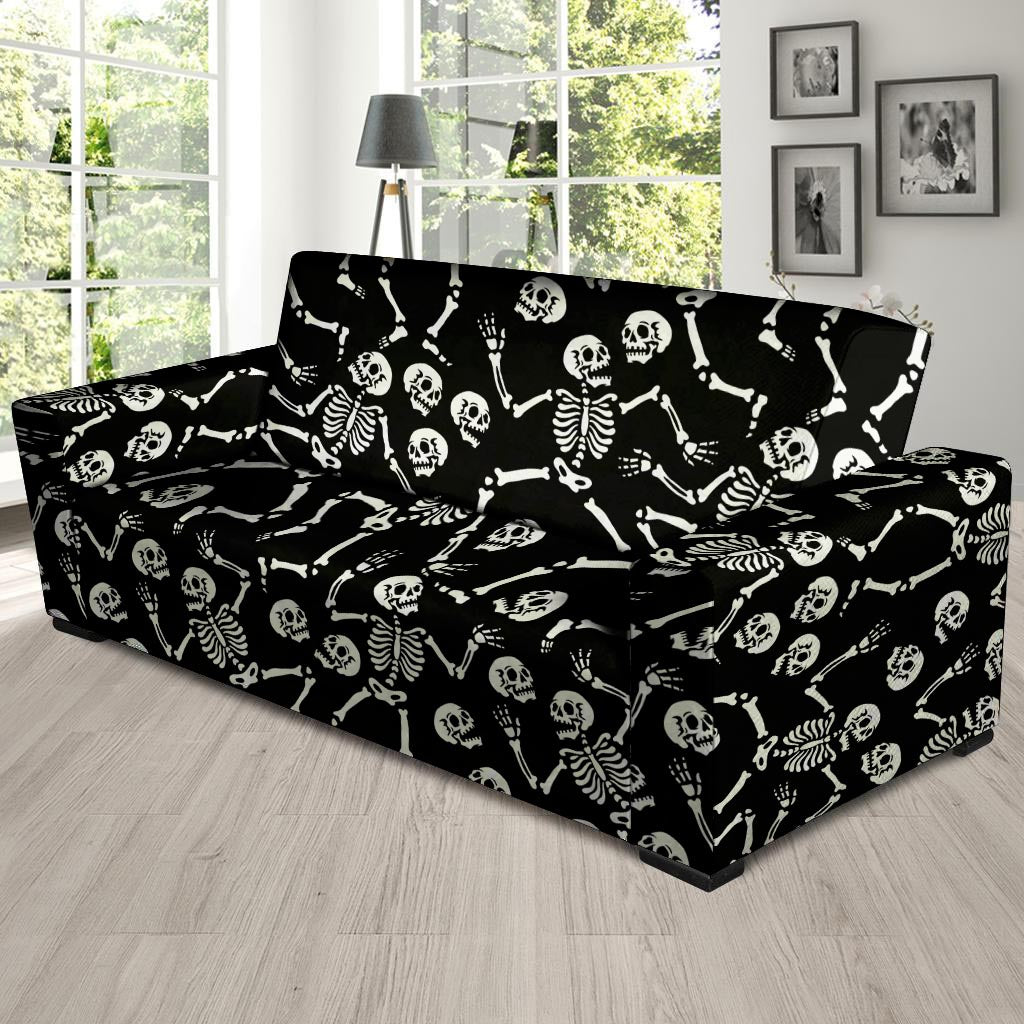 Skeleton Dancing Halloween Sofa Cover-grizzshop