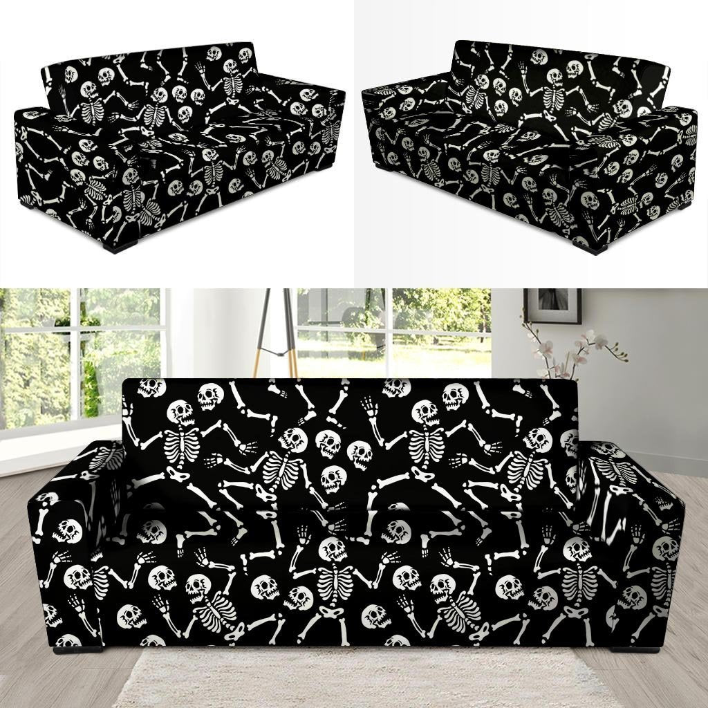 Skeleton Dancing Halloween Sofa Cover-grizzshop