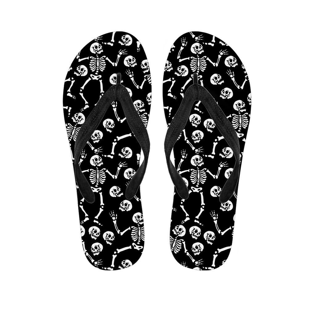 Skeleton Dancing Halloween Women's Flip Flops-grizzshop