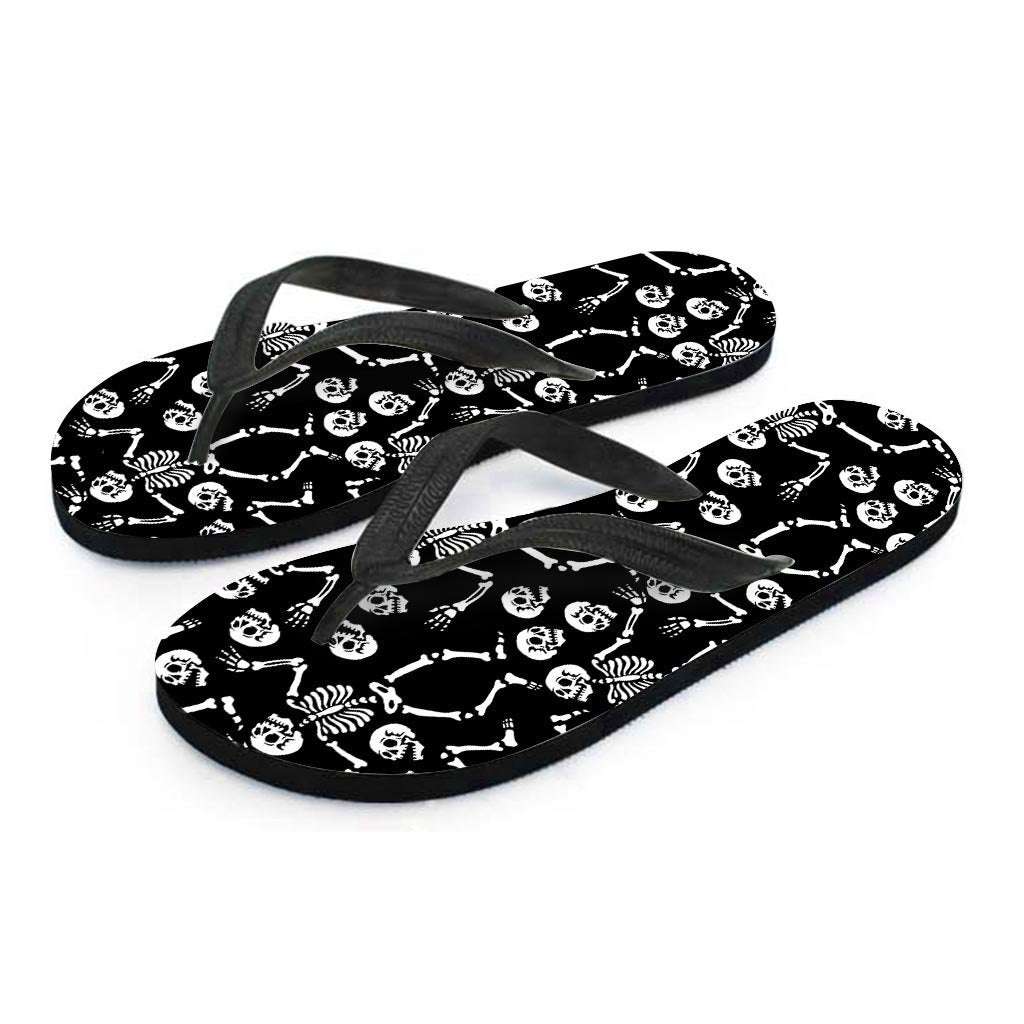 Skeleton Dancing Halloween Women's Flip Flops-grizzshop