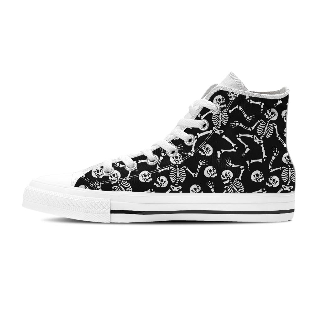 Skeleton Dancing Halloween Women's High Top Shoes-grizzshop