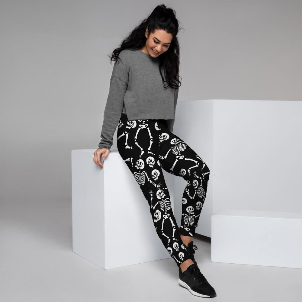 Skeleton Dancing Halloween Women's Joggers-grizzshop