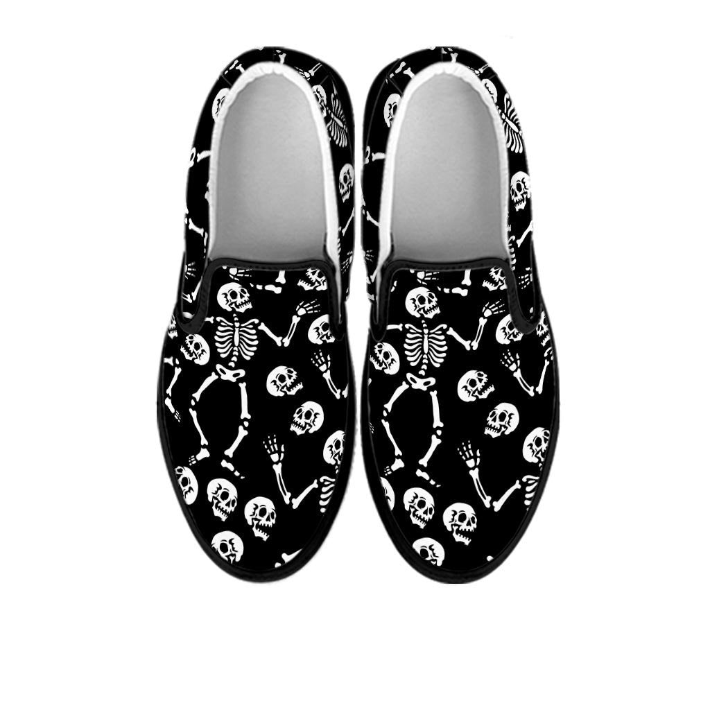 Skeleton Dancing Halloween Women's Slip On Sneakers-grizzshop