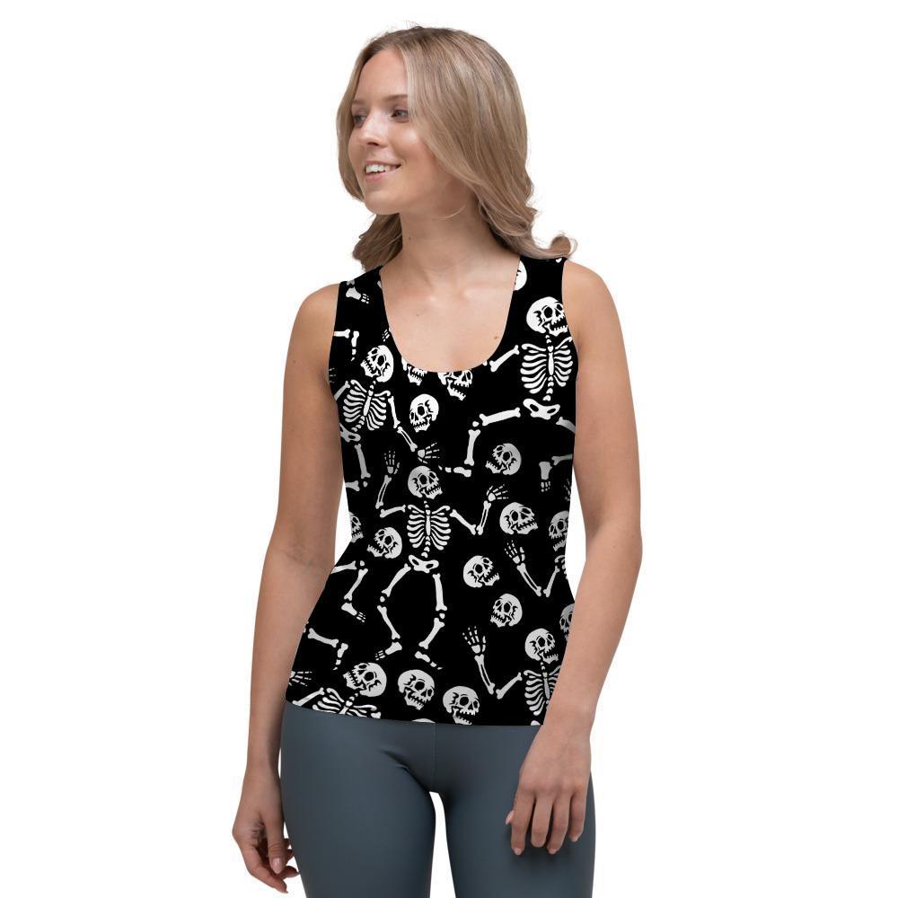 Skeleton Dancing Halloween Women's Tank Top-grizzshop