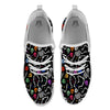 Skeleton Dancing Trippy Print Pattern White Athletic Shoes-grizzshop