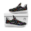 Skeleton Dancing Trippy Print Pattern White Athletic Shoes-grizzshop