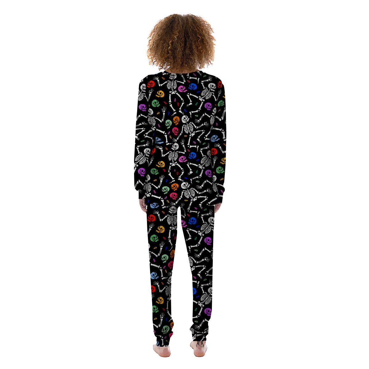 Skeleton Dancing Trippy Print Pattern Women's Pajamas-grizzshop