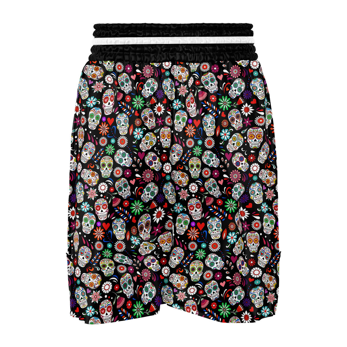 Skeleton Day Of The Dead Print Pattern Boxing Shorts-grizzshop