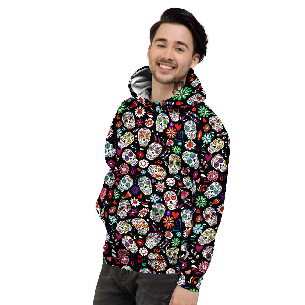 Skeleton Day Of The Dead Print Pattern Men's Hoodie-grizzshop
