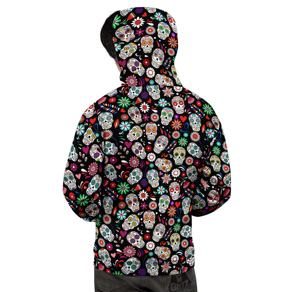 Skeleton Day Of The Dead Print Pattern Men's Hoodie-grizzshop