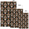 Skeleton Floral Rose Sugar Skull Girly Pattern Print Floor Mat-grizzshop