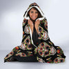 Skeleton Floral Rose Sugar Skull Girly Pattern Print Hooded Blanket-grizzshop