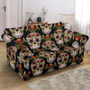 Skeleton Floral Rose Sugar Skull Girly Pattern Print Loveseat Cover-grizzshop