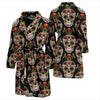 Skeleton Floral Rose Sugar Skull Girly Pattern Print Men Long Robe-grizzshop