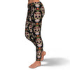 Skeleton Floral Rose Sugar Skull Girly Pattern Print Pattern Women Leggings-grizzshop