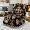 Skeleton Floral Rose Sugar Skull Girly Pattern Print Recliner Cover-grizzshop