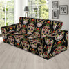 Skeleton Floral Rose Sugar Skull Girly Pattern Print Sofa Covers-grizzshop