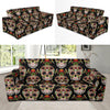 Skeleton Floral Rose Sugar Skull Girly Pattern Print Sofa Covers-grizzshop