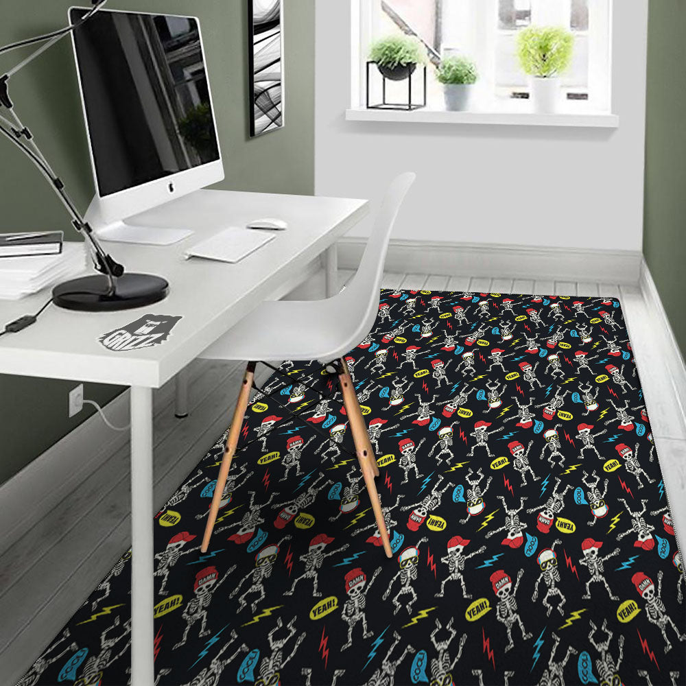 Skeleton Party Fun Print Pattern Floor Mat-grizzshop