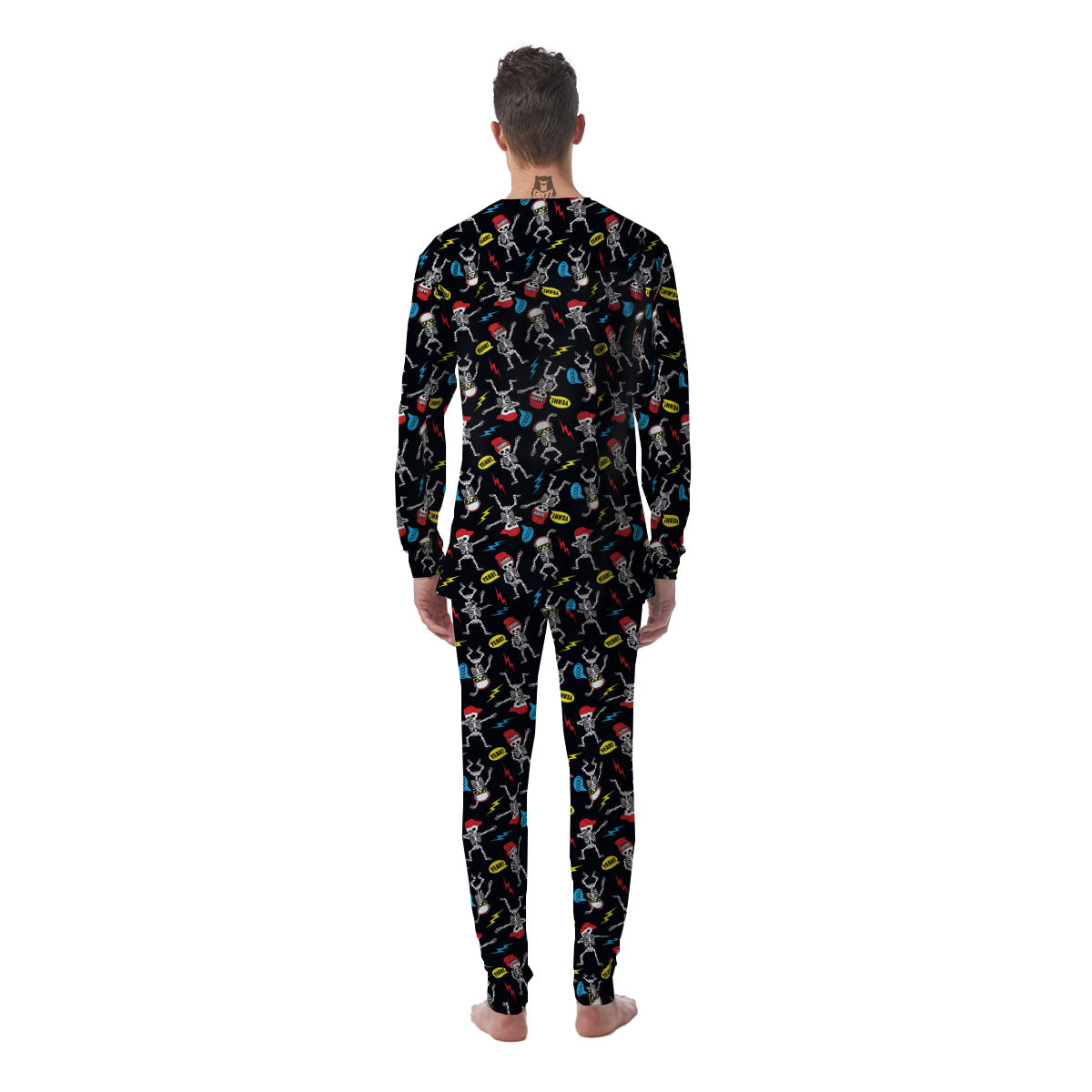 Skeleton Party Fun Print Pattern Men's Pajamas-grizzshop