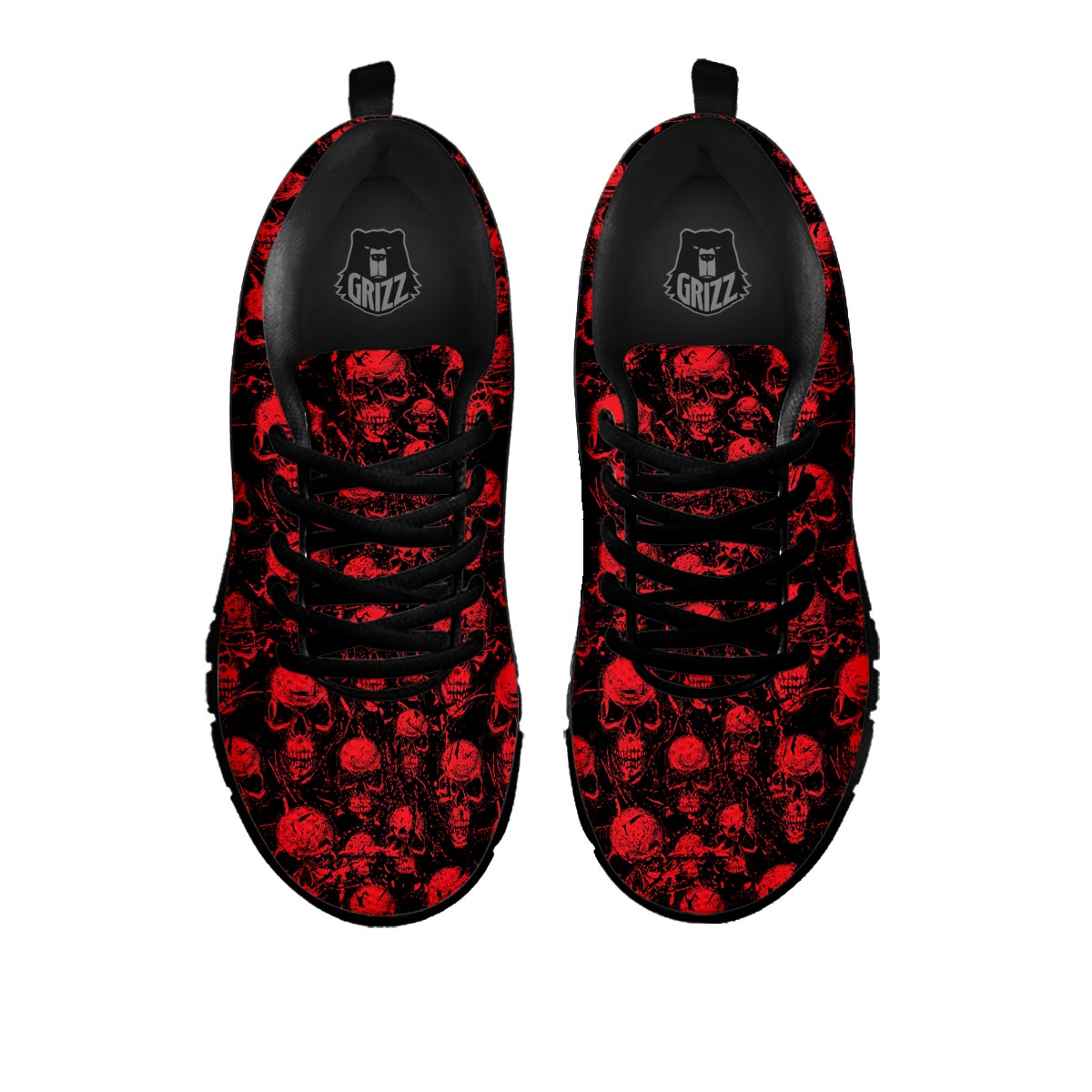 Skeleton Scary Print Pattern Black Sneaker-grizzshop